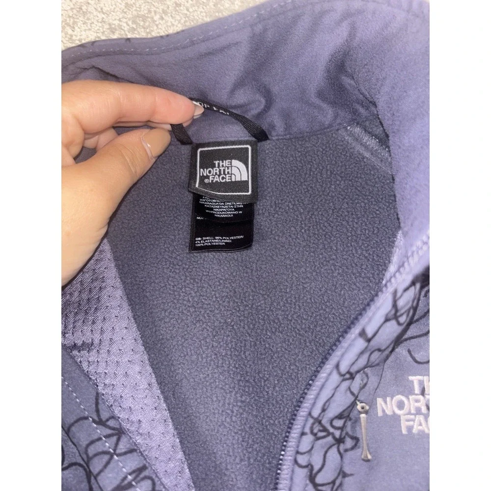 The North Face Full Zip Jacket Women Sz Xs Apex Bionic Floral Dk Purp Soft Shell